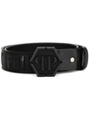 PHILIPP PLEIN PHILIPP PLEIN LOGO BUCKLE BELT - BLACK