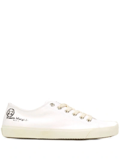 Maison Margiela Tabi Low-top Cotton-canvas Sneakers In White