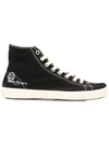 Maison Margiela Black Canvas Tabi High-top Sneakers In Black