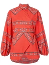 GANNI PRINTED WRAP SHIRT