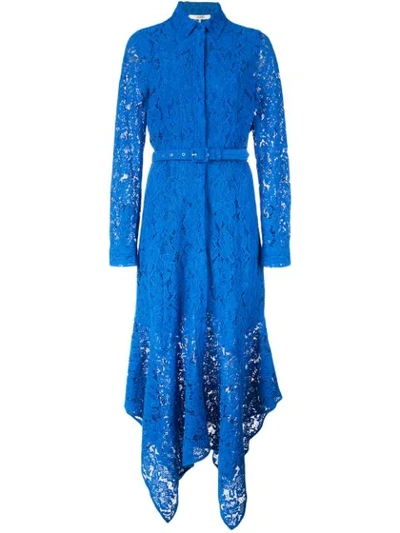 Ganni Cotton Lace Maxi Dress In Lapis Blue
