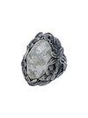 LYLY ERLANDSSON SILVER WINTER SHELL CHUNKY SILVER RING