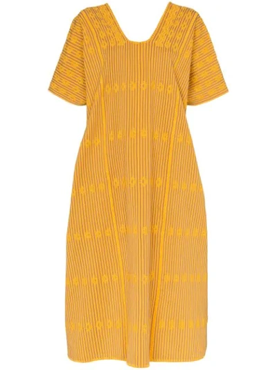 Pippa Holt Embroidered Kaftan Dress In Orange