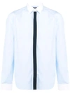 KENZO KENZO CONTRAST-PLACKET FITTED SHIRT - BLUE