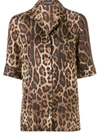 Dolce & Gabbana Diva Leopard-print Silk-twill Shirt In Brown