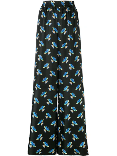 La Doublej Printed Palazzo Trousers In Flying Colombo