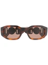 Versace Hexad Signature Sunglasses In Brown