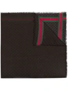 GUCCI GUCCI GG JACQUARD KNITTED SCARF WITH WEB - GREY