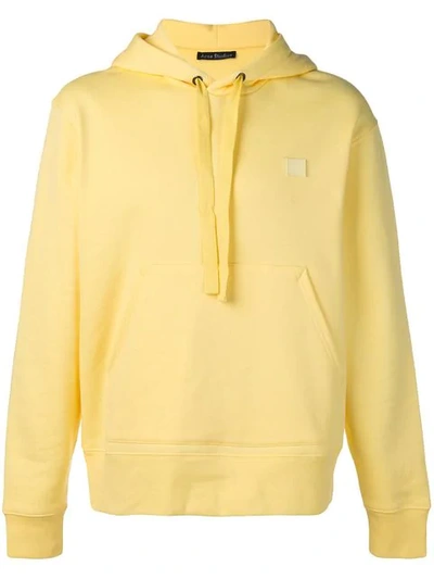 Acne Studios Cotton Hooded Sweatshirt In Yellow