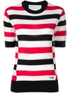 VICTORIA VICTORIA BECKHAM STRIPED KNITTED BLOUSE