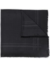 Gucci Black Tonal Gg Supreme Silk Wool Scarf In Black