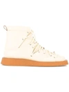 Jil Sander Flat Ankle Boots In Neutrals