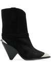 Isabel Marant Lamsy Embellished Suede Ankle Boots In Black