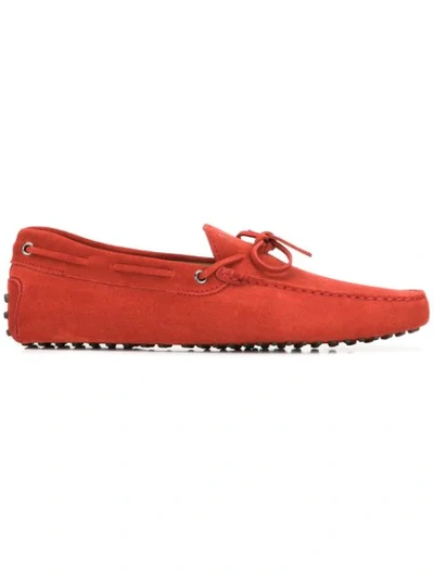 Tod's Tods Gommino Suede Driver In Orange