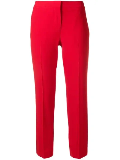 Alexander Mcqueen Tailored Cropped Trousers In Red