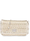 Miu Miu Miu Crystal Shoulder Bag In Metallic