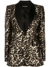 DOLCE & GABBANA LEOPARD SEQUIN BLAZER