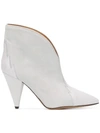 Isabel Marant Archee Calf Suede Boots In White