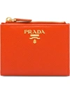 PRADA LOGO-PLAQUE TOP-ZIP WALLET