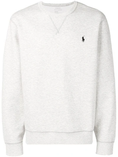 Polo Ralph Lauren Logo-embroidered Jersey Sweatshirt In Gray