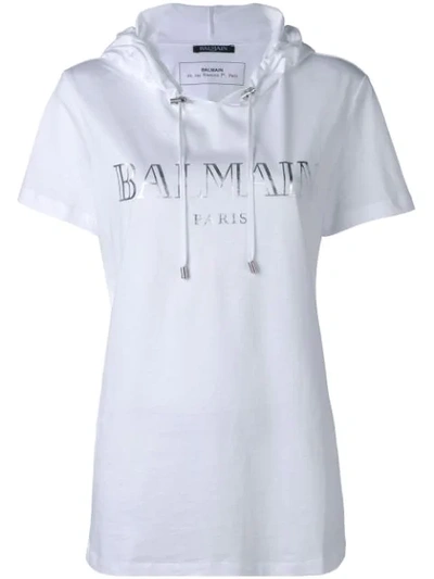 Balmain Hooded T-shirt In White