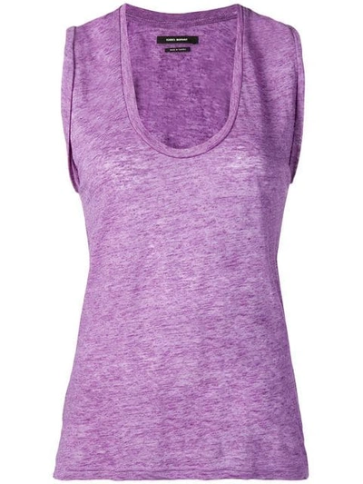 Isabel Marant Linen Tank In Purple