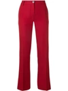 Valentino High-rise Flared Wool-blend Pants In Red