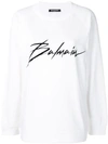 BALMAIN BALMAIN LOGO SWEATSHIRT - WHITE