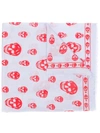 Alexander Mcqueen Skull Embroidered Scarf In 5350 Blue
