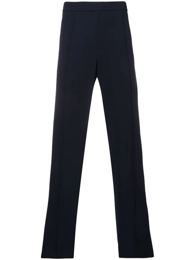 Valentino Stripe Detail Straight Trousers Blue