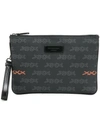 ERMENEGILDO ZEGNA ERMENEGILDO ZEGNA LOGO PRINTED CLUTCH - BLACK