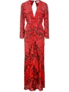 Rixo London Adriana Animal-print Silk Maxi Dress In Red