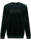 HUGO BOSS BOSS HUGO BOSS LOGO长袖套头衫 - 黑色