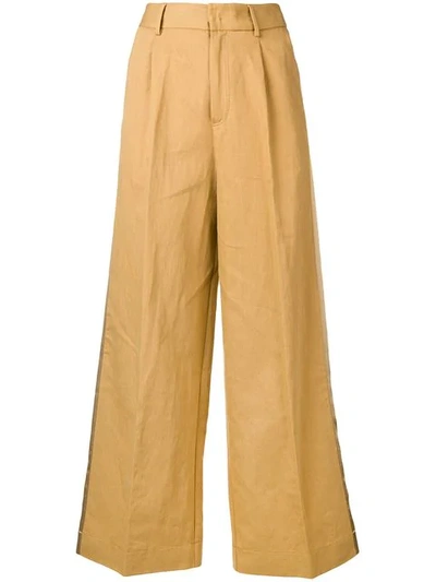 Forte Forte Side Panel Wide Leg Trousers In Yellow