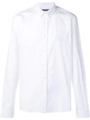 Balmain Cotton Poplin Shirt With Embroidery On The Breast Pocket In 0fa Bianco