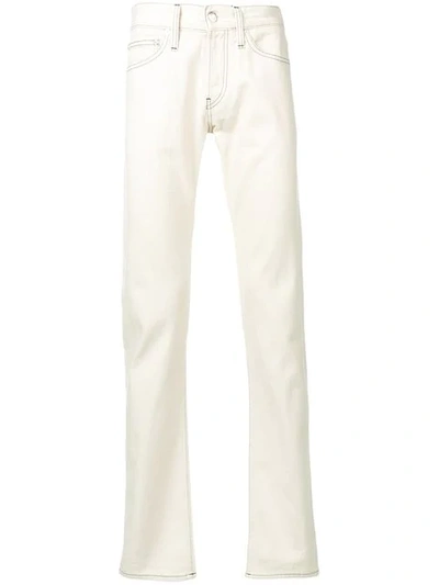 Helmut Lang Slim-fit High-waist Straight Leg Jeans In White