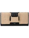 Perrin Paris Two-tone Clutch Bag In Black