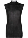 HELMUT LANG RIBBED KNIT HIGH NECK TOP