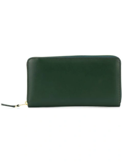 Comme Des Garçons Rectangular Zip-around Wallet In Green