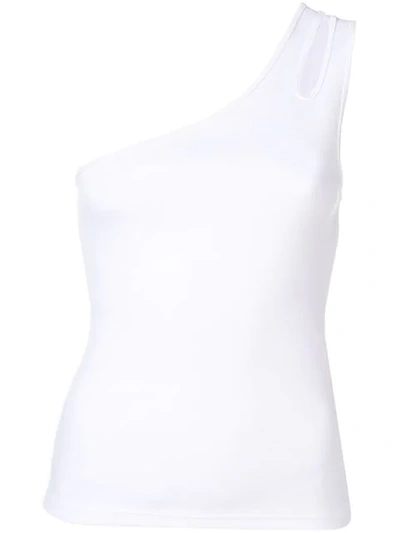 Alexander Wang T One Shoulder Top In White
