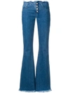 7 FOR ALL MANKIND FRAYED EDGES FLARED JEANS