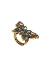 GUCCI GUCCI CRYSTAL STUDDED BUTTERFLY RING - GOLD