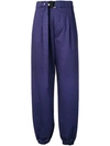 GOLDEN GOOSE GOLDEN GOOSE DELUXE BRAND BELTED BAGGY TROUSERS - BLUE