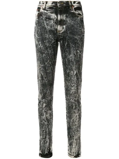 Gucci Marble Washed Skinny Jeans In Black