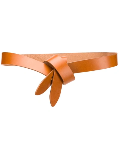 Isabel Marant Lecce Velvety Leather Wrap Belt In Cognac