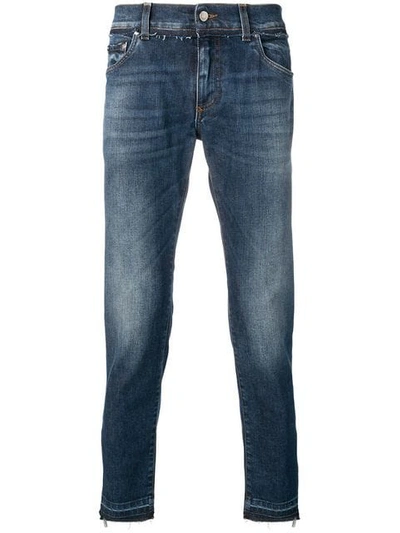 Dolce & Gabbana Faded Straight Leg Jeans In Blue