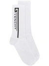 Givenchy Vintage Logo Printed Cotton Socks In White