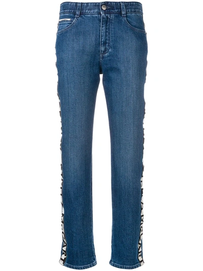 Stella Mccartney Logo Stripe Boyfriend Jeans In Denim