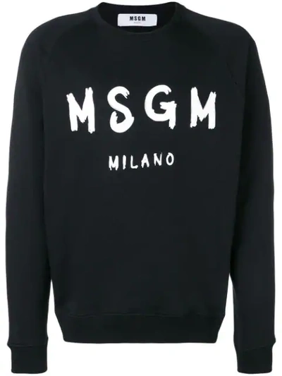 Msgm Black Artist Logo Sweatshirt