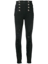 BALMAIN DESTROYED SKINNY JEANS